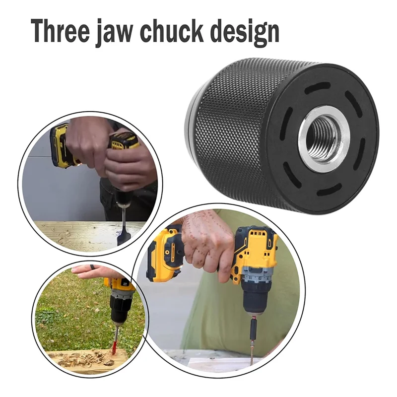 

【Hot Selling】Drill Chuck Drill Press Adapter, 2-13Mm Replacement Keyless Chuck, 1/2-20UNF Thread Spindle For Hand Drill Impact D