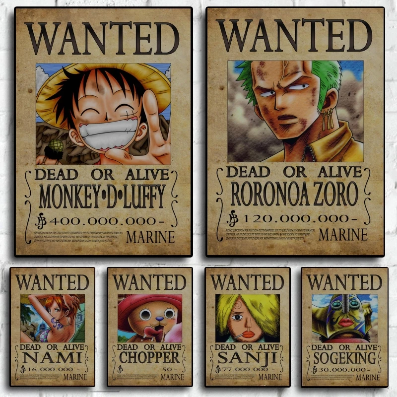 

Anime One Pieces Luffy Zoro Poster Retro Canvas Painting Art Wall Murals Living Room Game Room Decor Gifts HD Painting Classic
