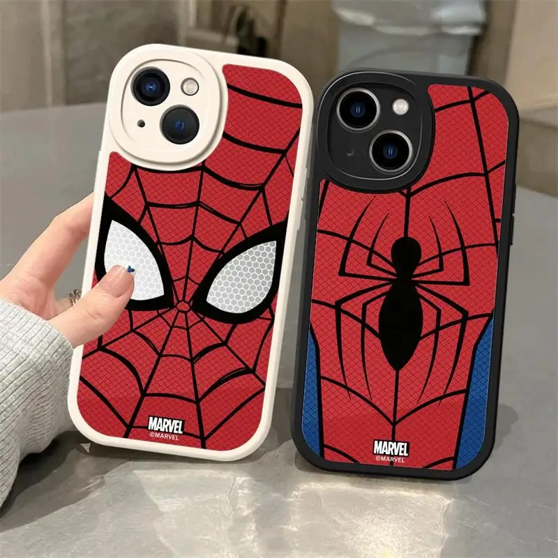 Marvel Sipider Man Logo Phone Case for iPhone 15 13 Pro XR 14ProMax 15 Plus SE 12 Mini 8 7 XS Max 11 Soft Luxury Cover