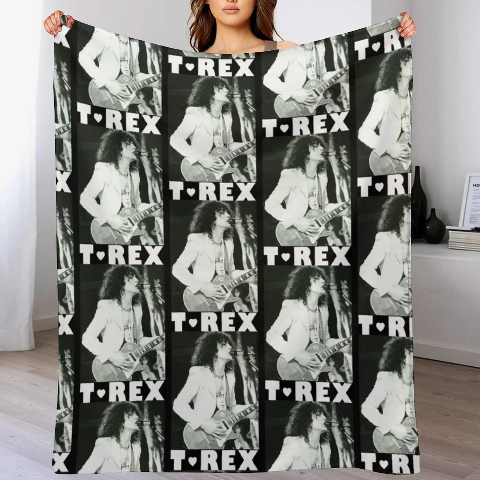 T Rex - Marc Bolan Throw Blanket Anti Shedding Soft Fuzzy Blanket for Home