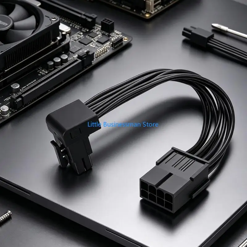 PCIe 8 Pin GPU Power Extension Cable, Male to Female Design for Clean Desktop Cable Routing, Black Finish M76A