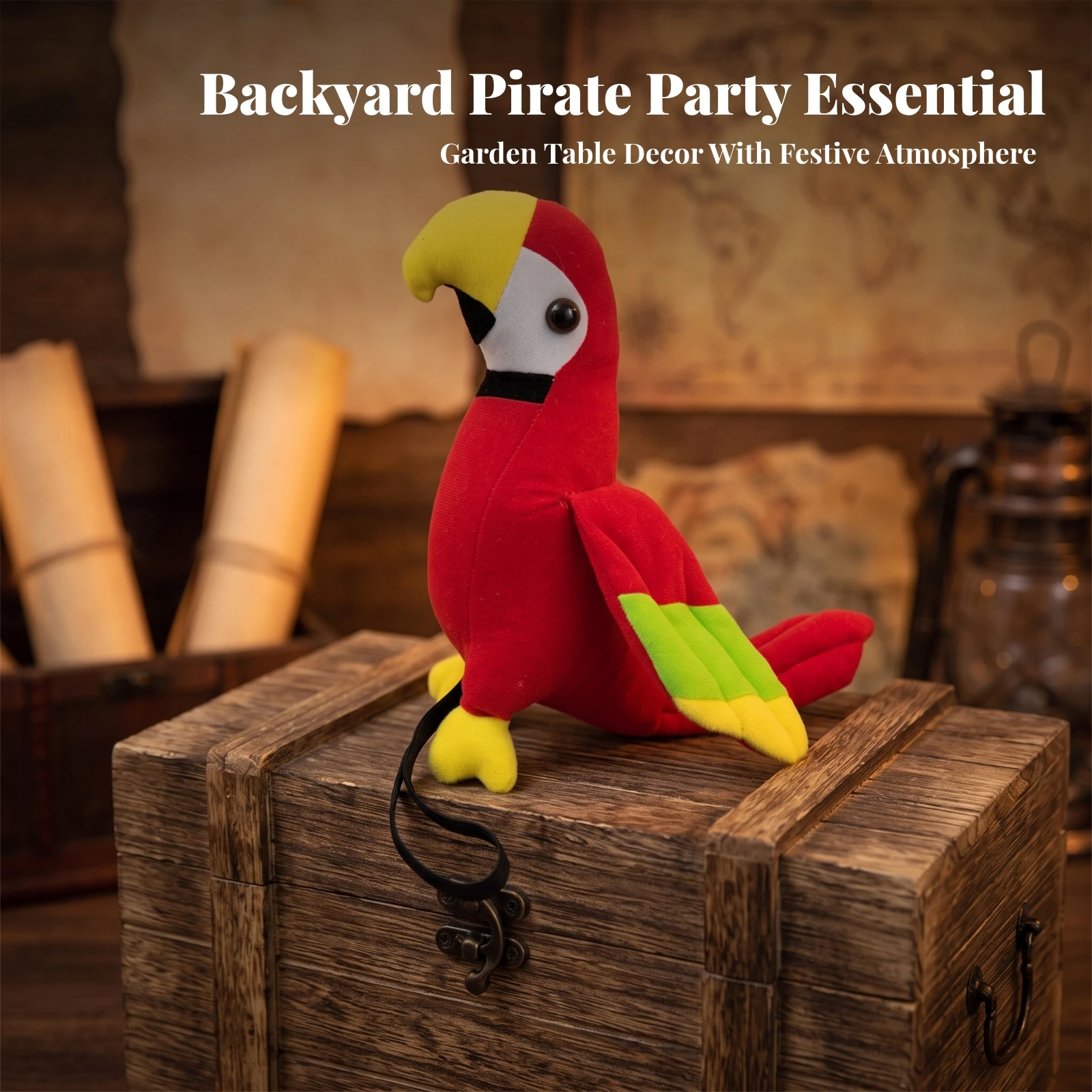 Parrot Stuffed Ornament Soft and Comfortable Stuffed Parrot with Hanging Cord Stuffed Bird Lightweight Easy to Carry