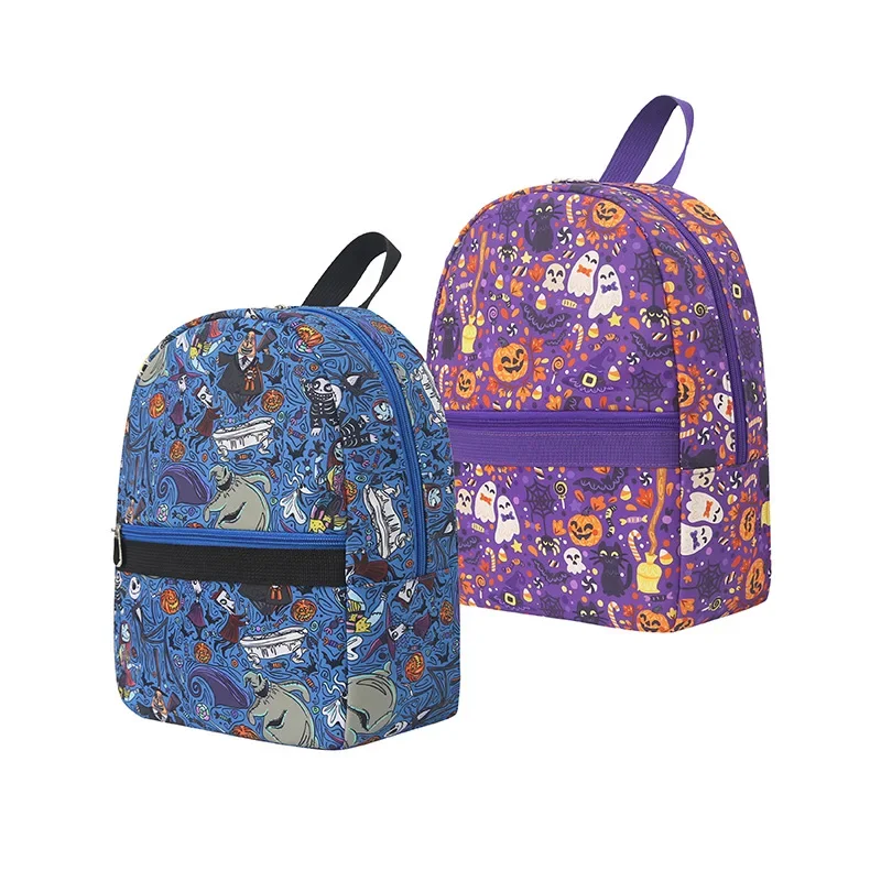 New pumpkin witch print waterproof children's backpack backpack