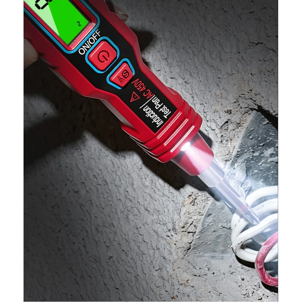 For F8 Digital NCV Voltage Tester Pen Supporting Non-Contact AC Voltage Sensing 11V-450V LED Light and Dual Function Bit Design