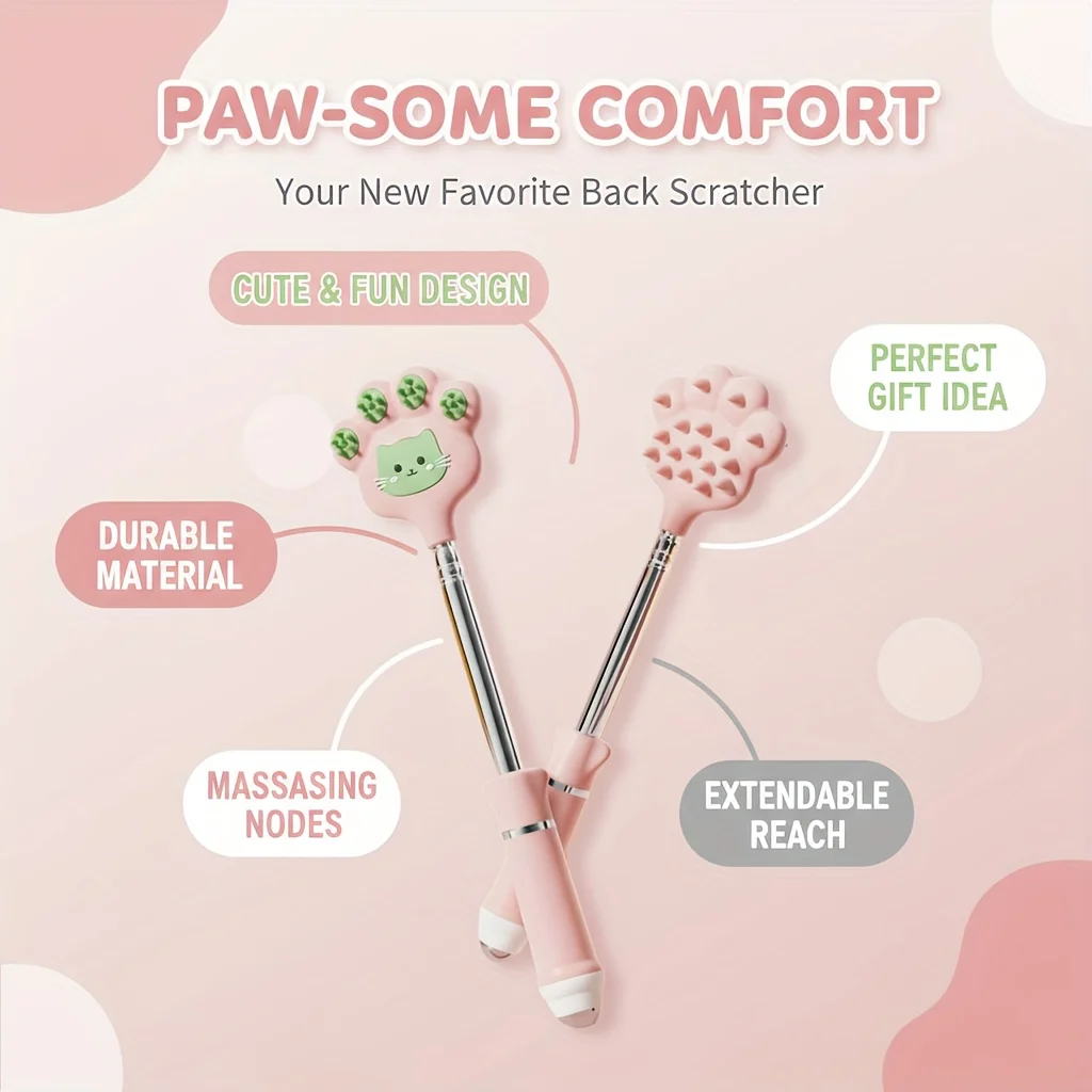 Stainless Steel Extendable Claw Back Scratcher Massager Relaxing Tool Home Office Use Comfortable Convenient To Relieve Itching