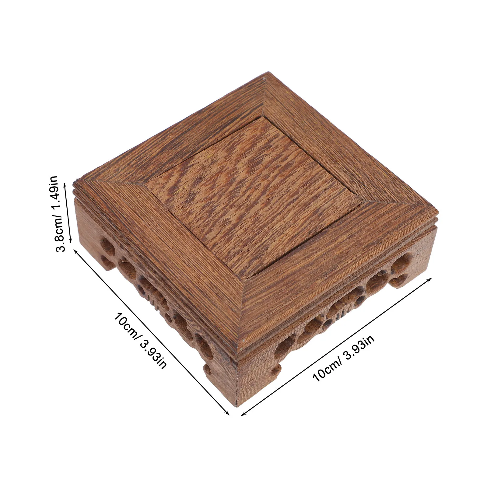 2Pcs Square Wooden Base Display Stand Stable Wood Block for Vase Sculpture Teapot Bonsai Fishbowl Decor Stand Display Rack