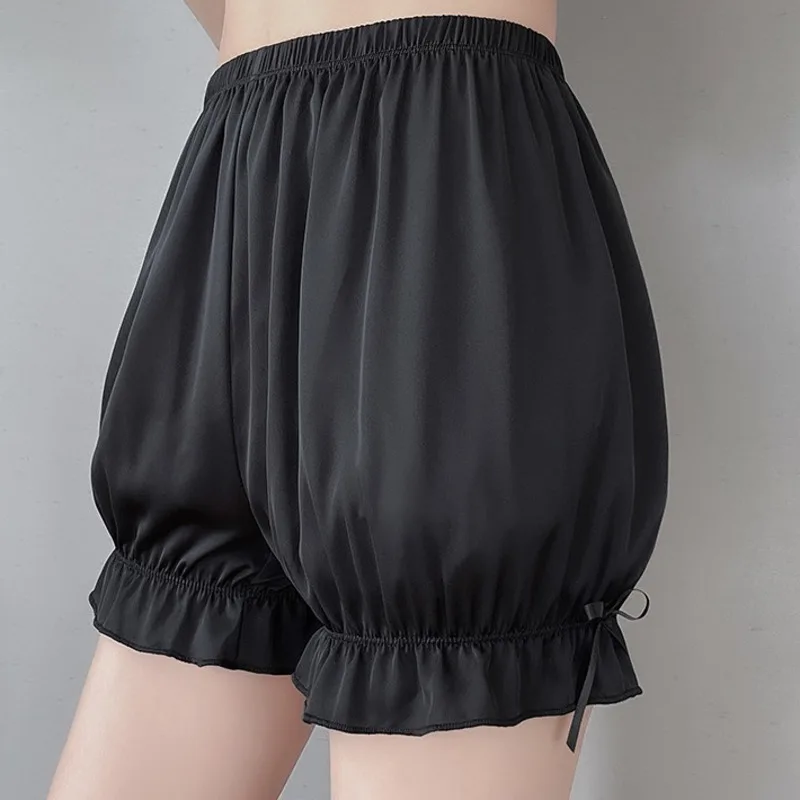White Black Safety Pants Women's Anti-slip Unrolled Safety Pants Jk Girls 2025 Summer Wear Leggings Loose Elastic Waist Shorts