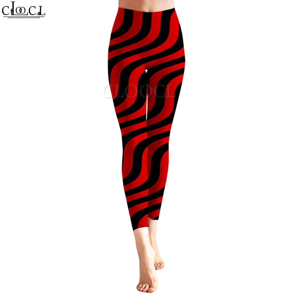 CLOOCL Women Leggings Tight Trousers Pantalones De Mujer Fashion Sweatpants Abstract Graffiti Curve Pattern Print Slim Pants