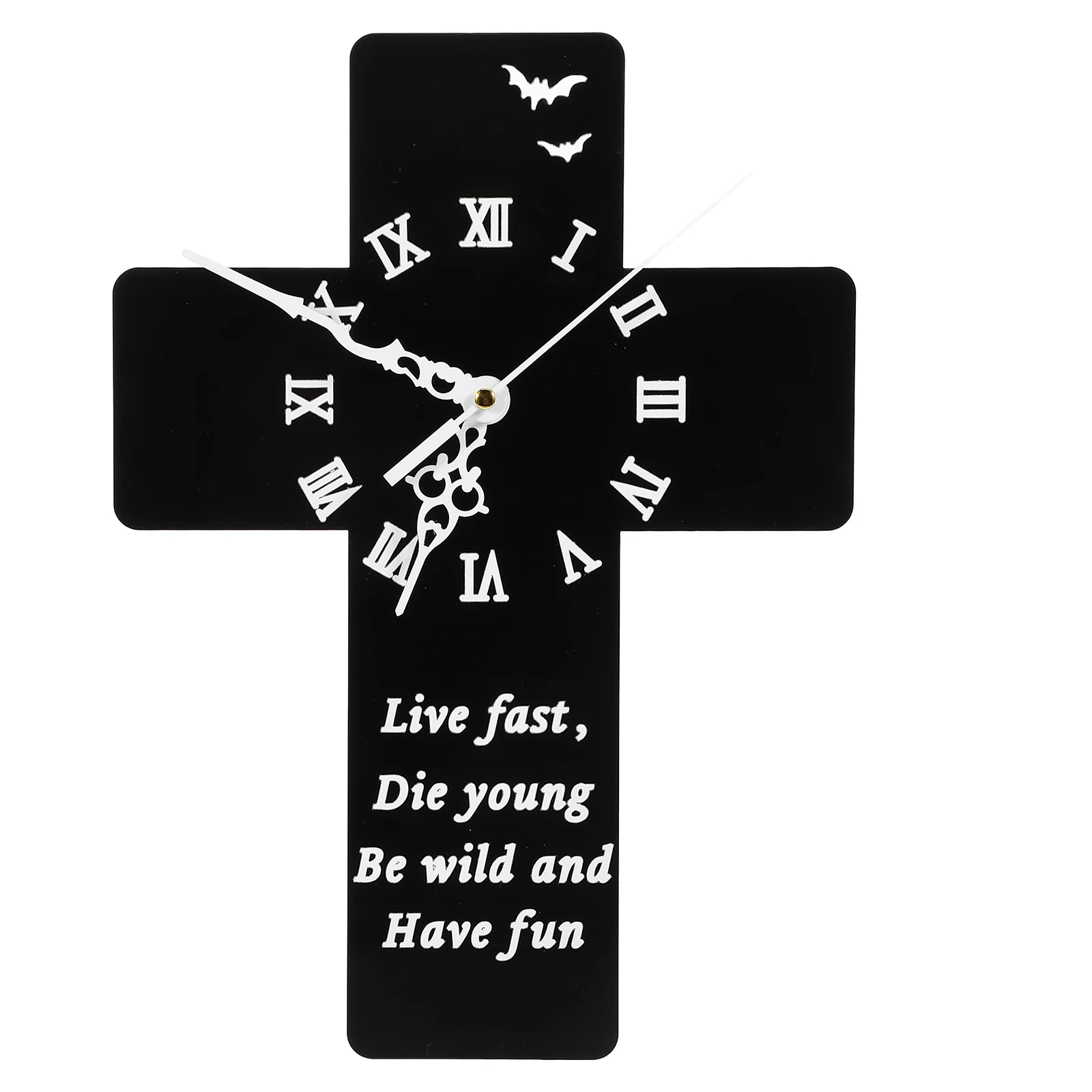 

Acrylic Wall Hanging Cross Decorative Bedroom Wall Hanging Clock Modern Style Home Office Clock Easy Install No