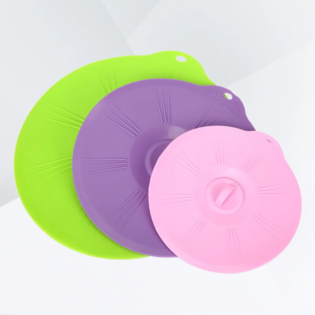 3 قطعة أغطية سيليكون صديقة للبيئة لأدوات المطبخ مقاومة للحرارة في الميكروويف آمنة بلون عشوائي أغطية أكواب السيليكون