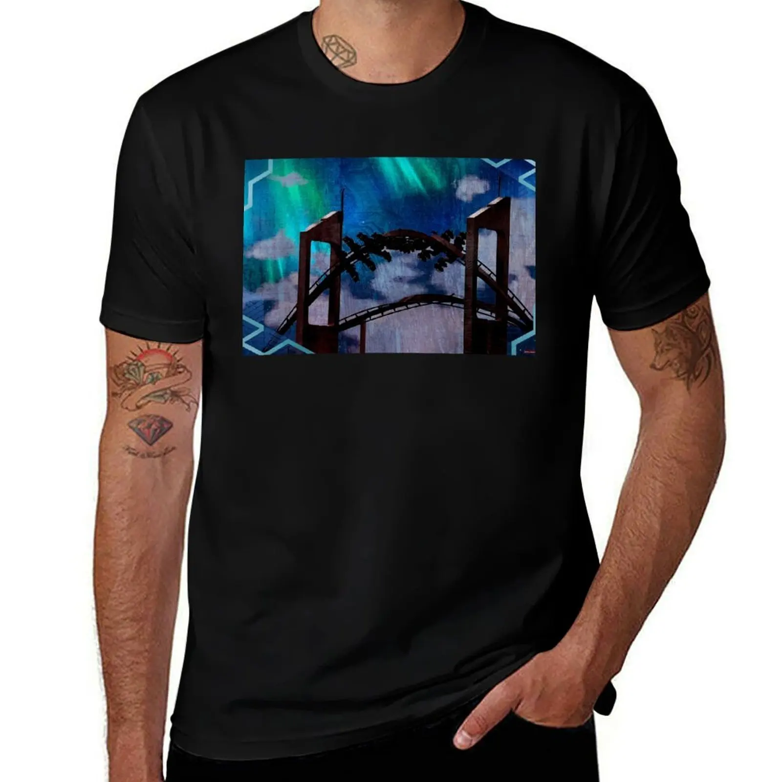 Gatekeeper at Cedar Point, Custom Rollercoaster Image T-Shirt Cool Feeling Summer Tee Shirt