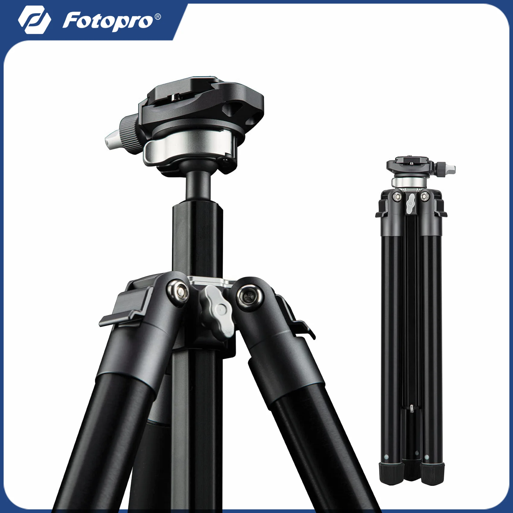 

Fotopro FLY-1 Lightweight Travel Tripod 150CM Compact Phone Stand With Phone Clamp For Photograph