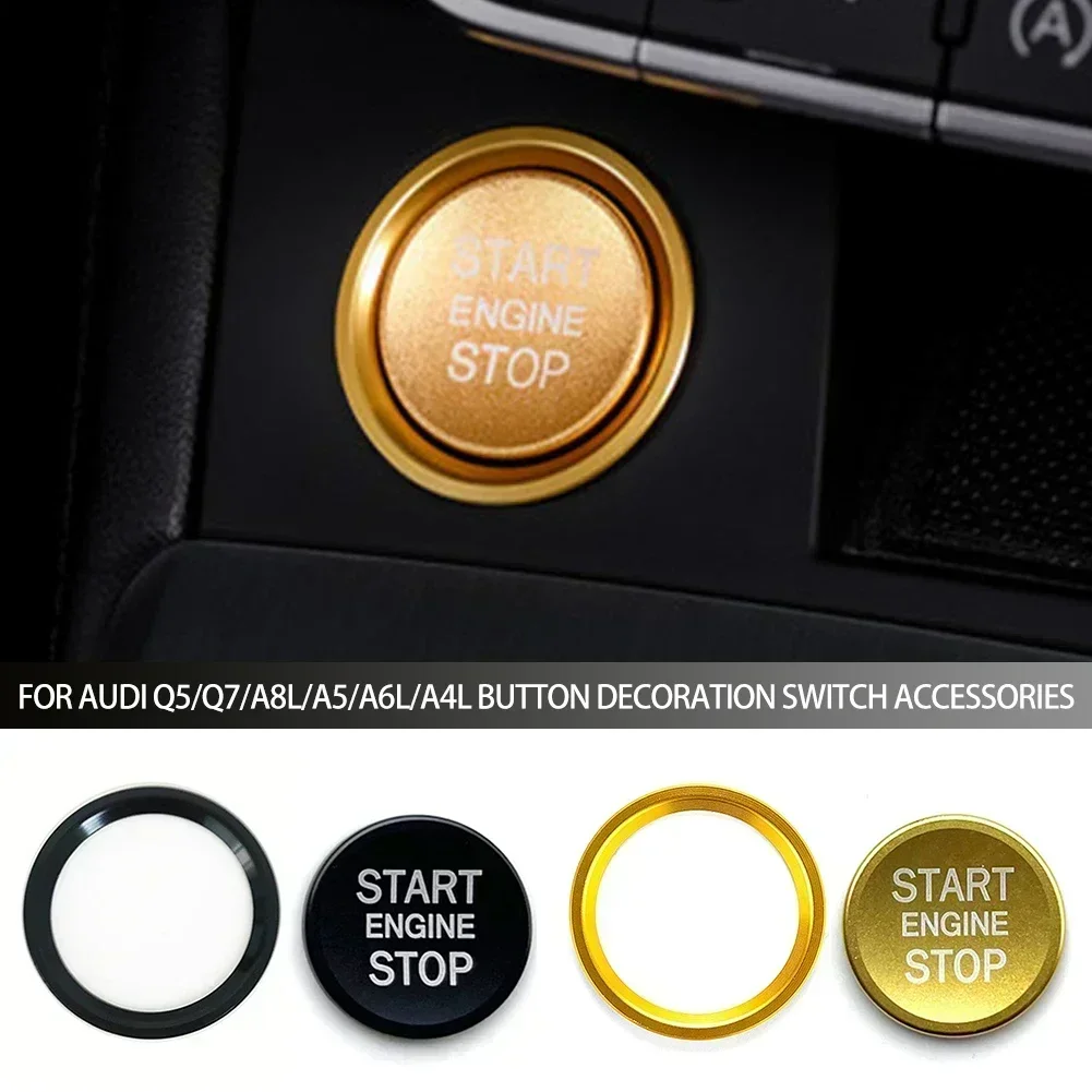 Car Ignition Engine Start Stop Key Ring Cover Decoration Switch Button Trim For Audi Q5 Q7 A8L A5 A6L A4L Car Accessories