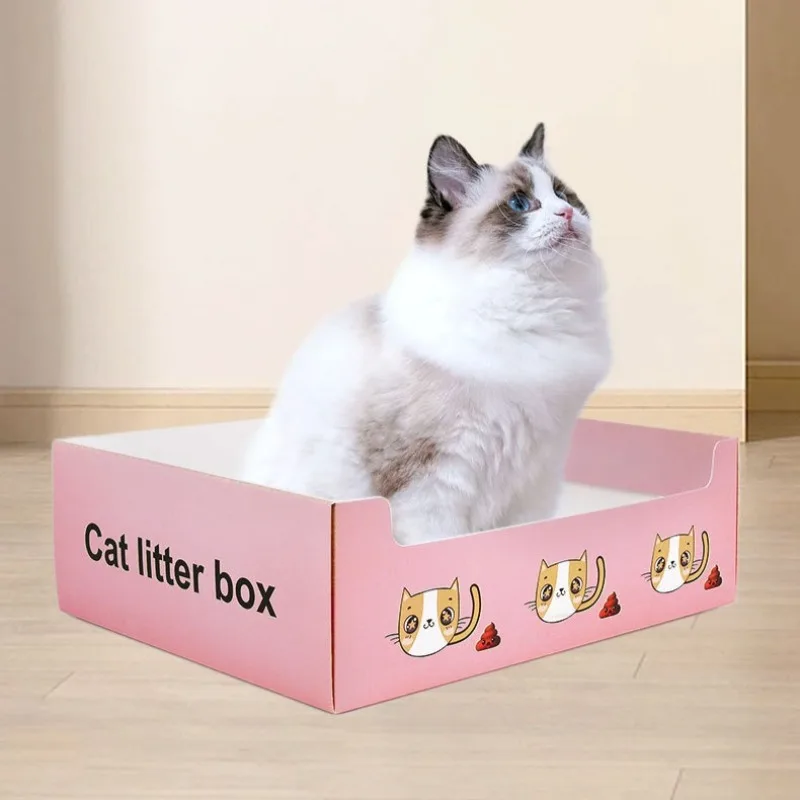 

Cat Bedpans Sandbox Paper Folding Disposable Portable Waterproof Outdoor Travel Cleaning High Fence Anti Splash Home Pet Product