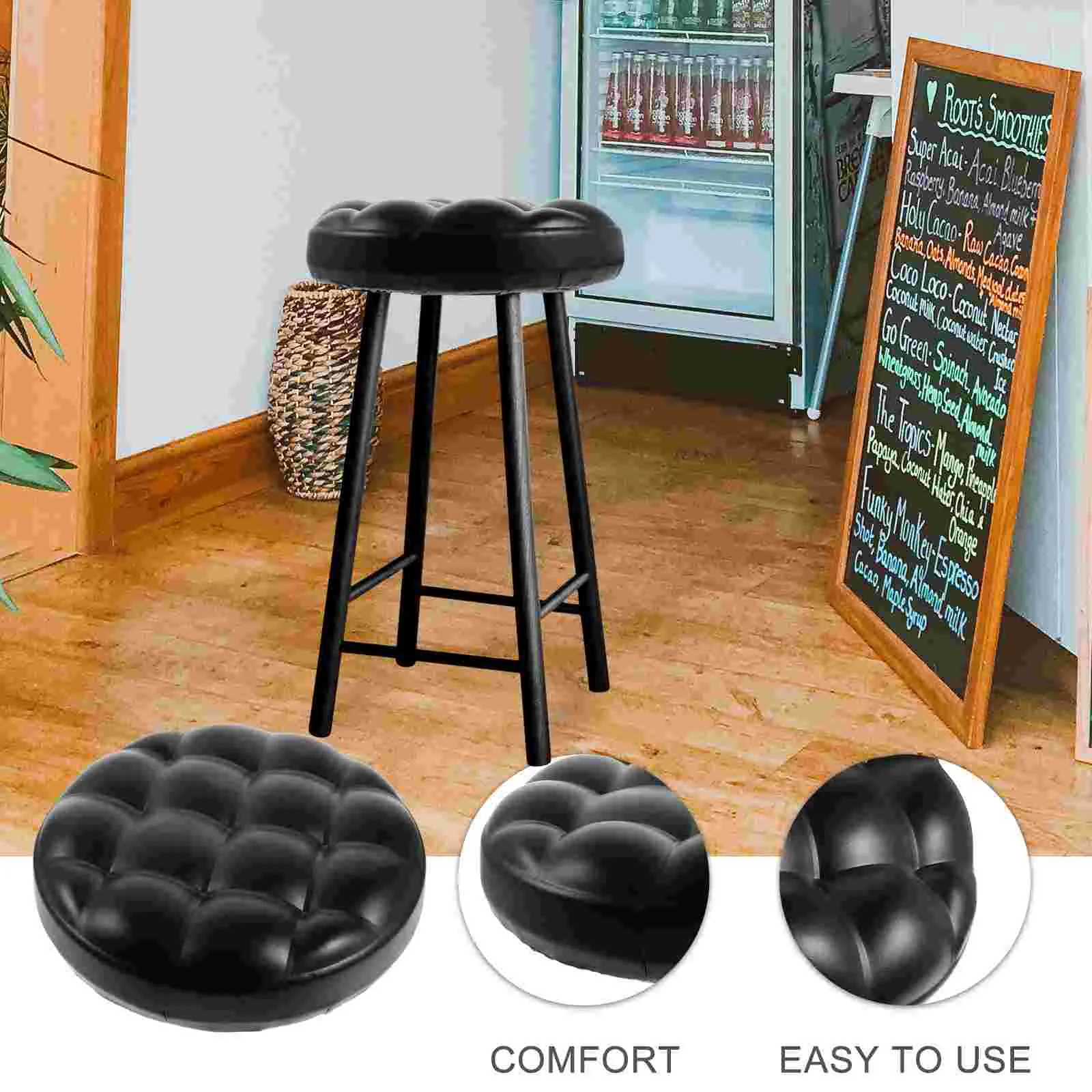 Large Bench Surface Chair Replacement Seat Barstools Upholstered Round Supply Pu Cushions