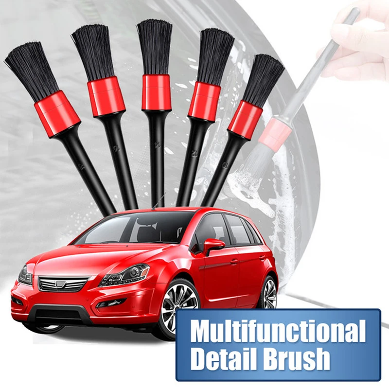 5pcs Car Detailing Brush Auto Cleaning Car Cleaning Detailing Set Dashboard Air Outlet Clean Brush Tools Car Wash Accessories