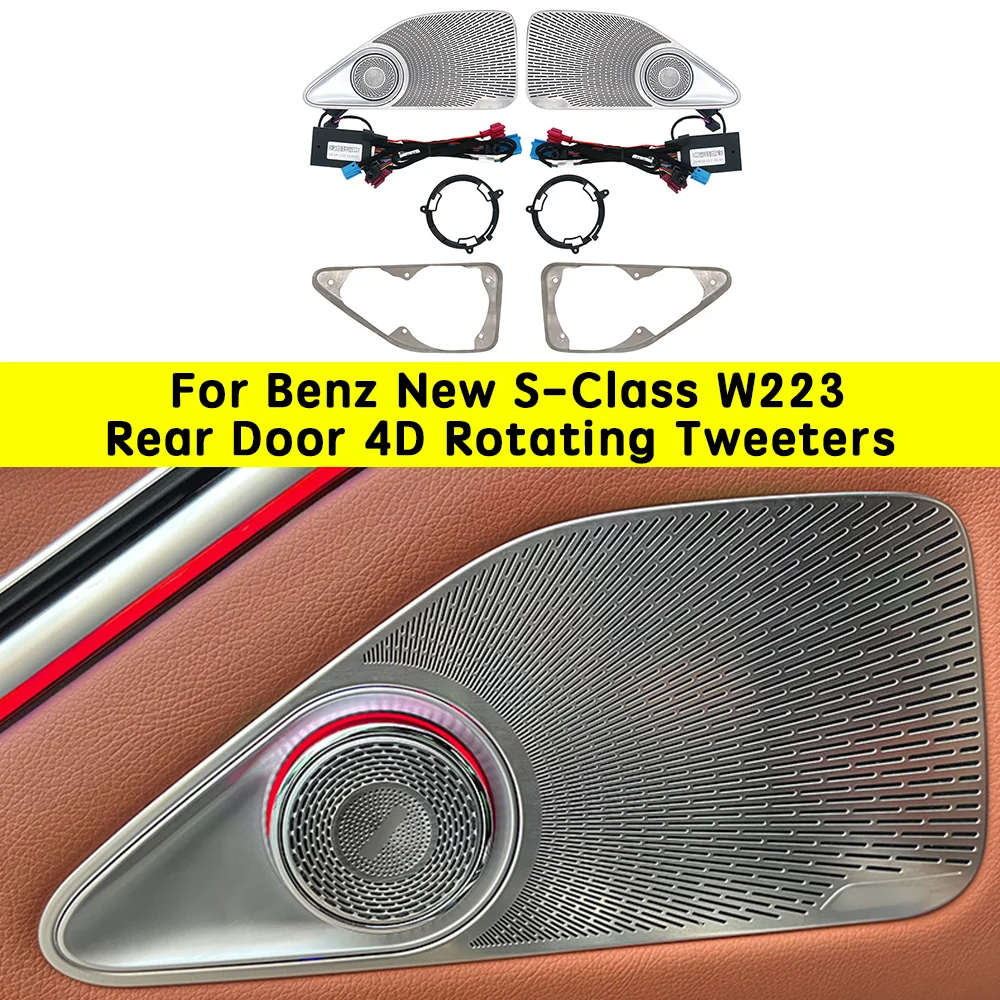 

For Mercedes Benz S-Class Maybach W223 4D Rear Door Rotating Speaker Tweeters Sync With Original Car 64 Colors Ambient Lighting