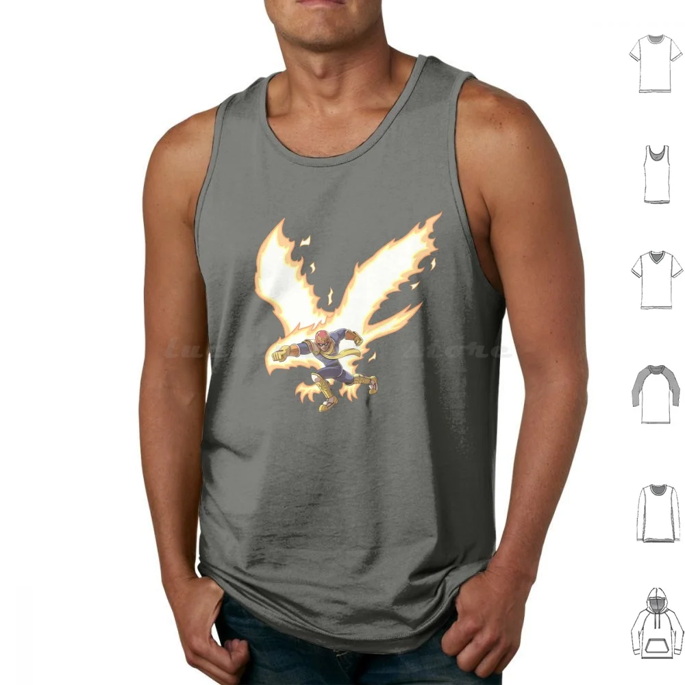 Flcn Pnch Tank Tops Print Cotton Captain Falcon Punch Zero