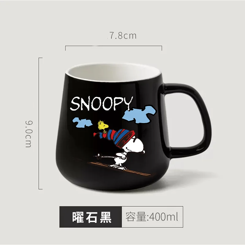スヌーピーセラミックマグアニメコーヒーカップミルクティーマグかわいいカップルオフィス水飲みセラミックカップセラミック食器ギフト400ML
