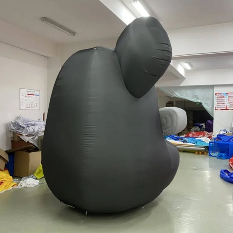 Modelo inflável de cabeça de cachorro preto, balão inflável de desenho animado, decoração publicitária