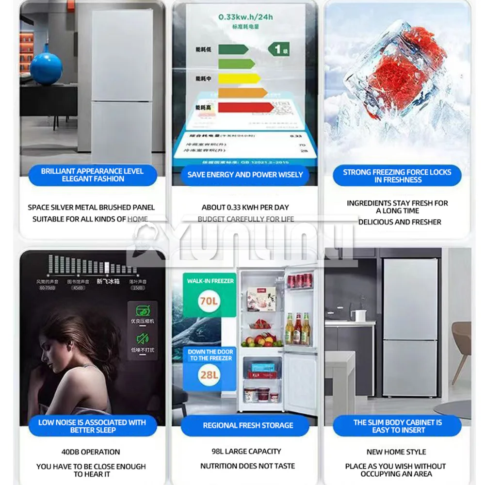 Double-door Cold Storage & Freezing Refrigerator, Householdre Small Frigerator,Beverage Fridge & Cooler