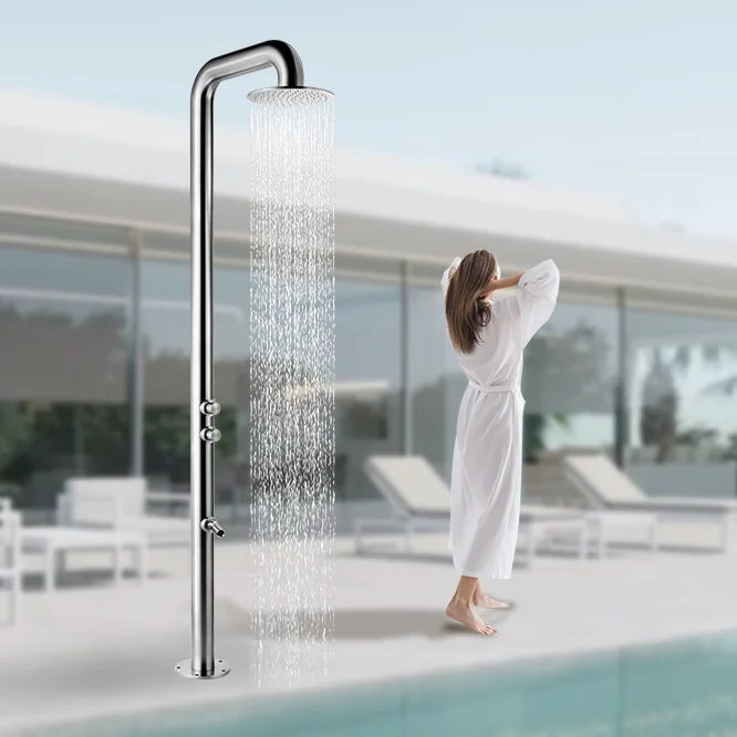 

Hot and Cold Water Stainless Steel Outdoor Shower for Swimming Pool and Garden