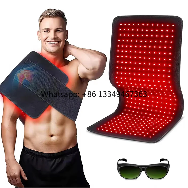 Red Light Therapy Belt 660nm 850nm Near Infrared LED Therapy Wrap Portable Wearable Adjustable Timer for Back Waist Shoulder