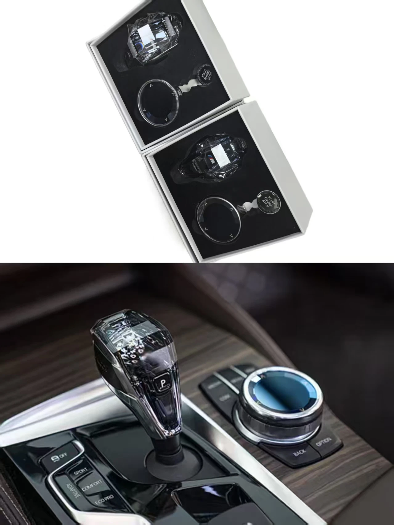 3-pieces Set Crystal Gear Shift Knob Lever 3 4 8 Series X3 X4 X5 X6 X7 Z4 I4 G26 G20 G05 G01 G02 G06 Crystal Gear Shifter Handle