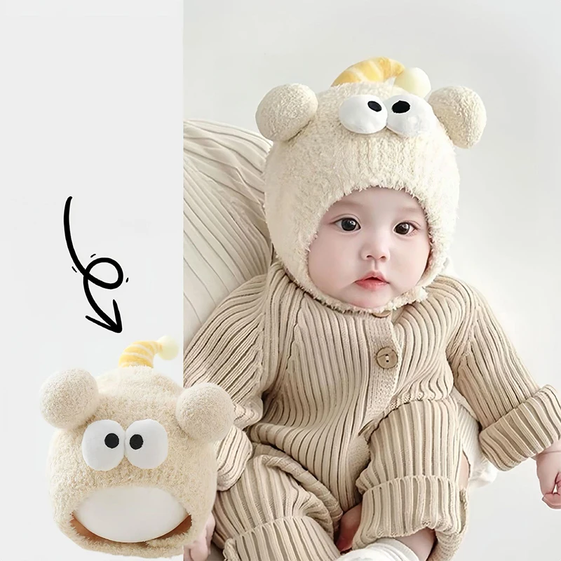 

Осенние и зимние детские шапки, супер милые забавные шерстяные наушники, теплые плюшевые шапки для мальчиков и девочек