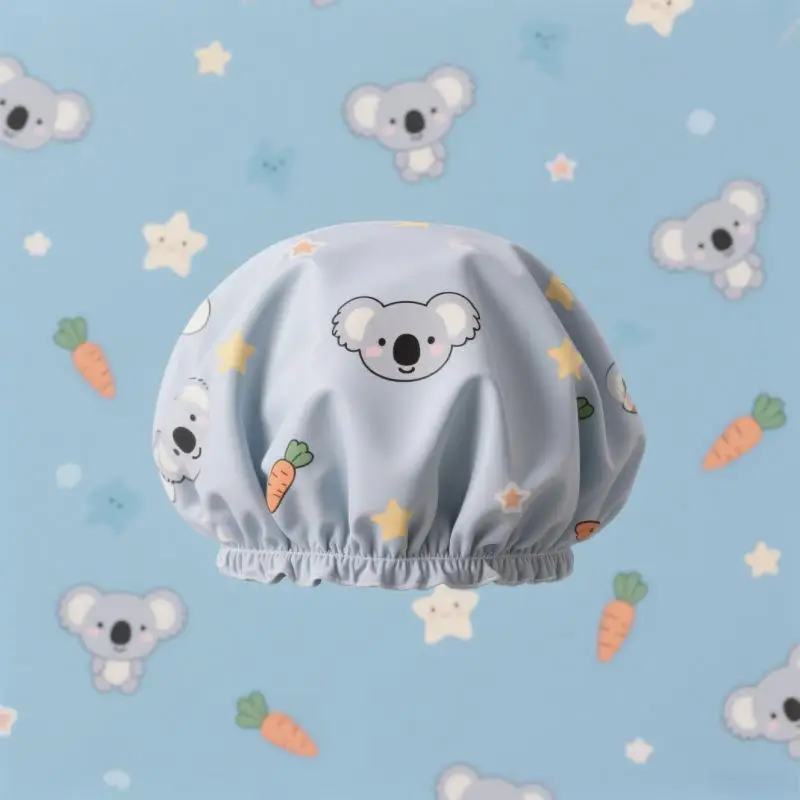 1 Pc Women Shower Cap Waterproof Wide Elastic Band Reusable Bathroom Cup Cartoon Cat Bear Dog Shower Hat Bathroom Accessories