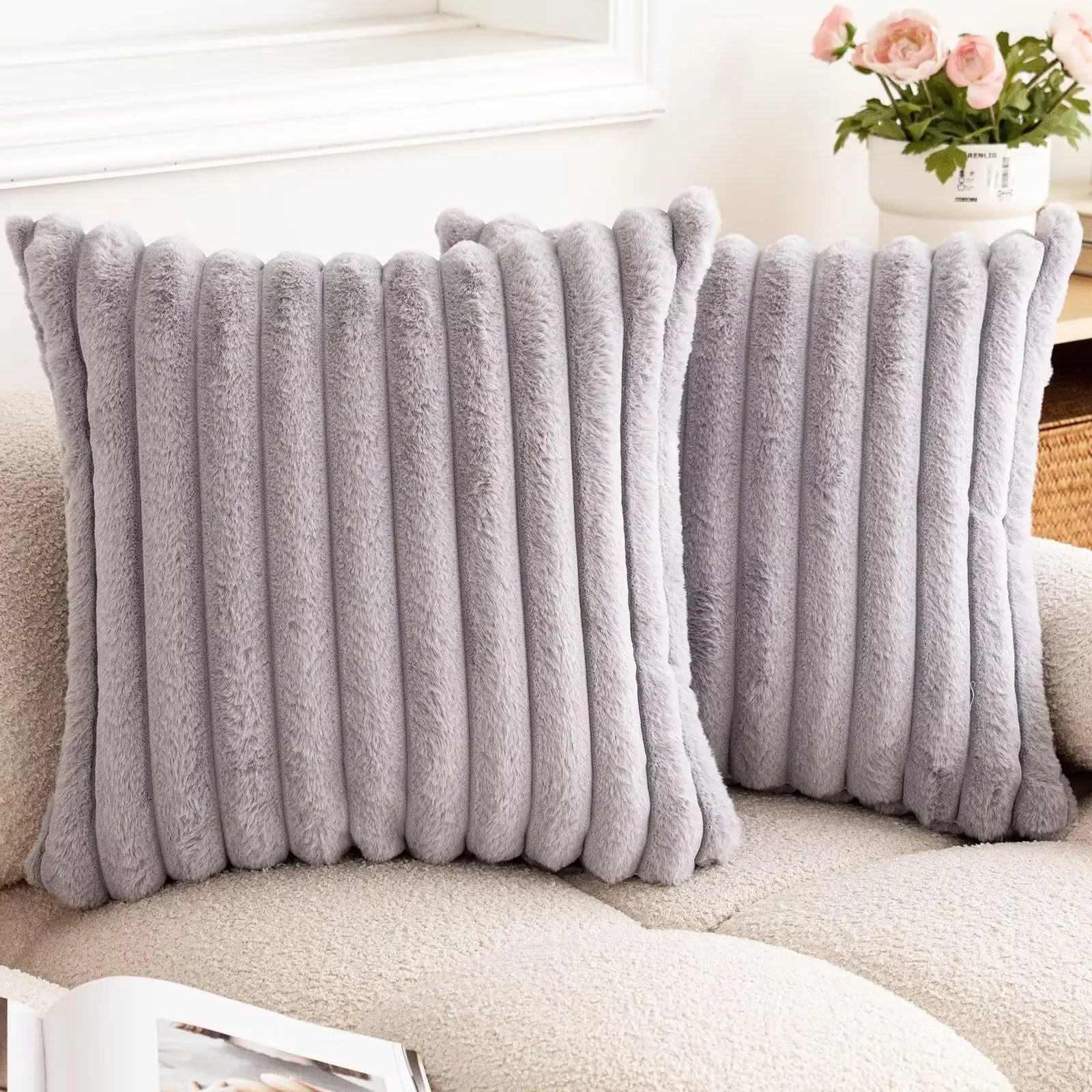 Faux Rabbit Fur Cushion Covers 8