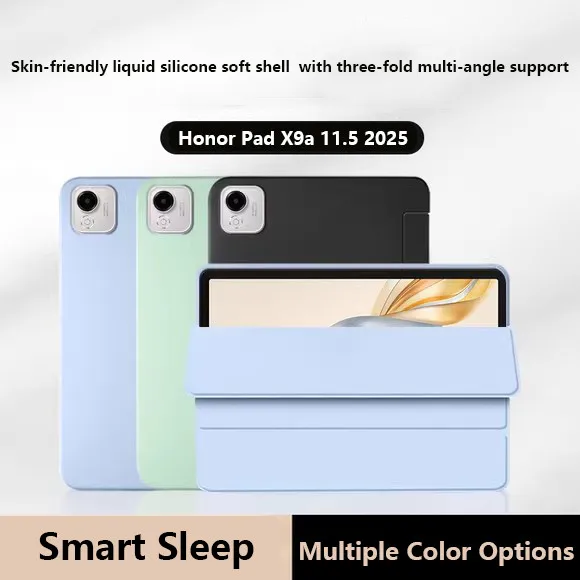 

Кожаный чехол для Honor Pad X9a 11,5 дюймов 2025 X8a 11 дюймов X9 X8 Pro 11,5 X8 Lite 9,7 Мягкий силиконовый защитный чехол с тройной подставкой