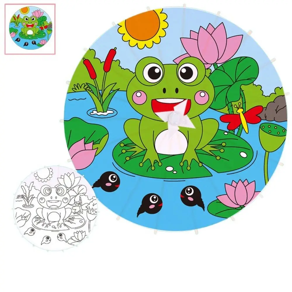 

Винтажный зонт из промасленной бумаги с удобной ручкой, деревянный зонт для рисования своими руками, китайский зонт с длинной ручкой, расписанный вручную