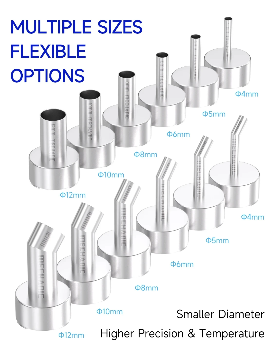 

MECHANIC 861 2008 Original Air Gun Nozzle Straight Mouth Oblique Mouth for Microscopes and Various Hot Air Guns Tools