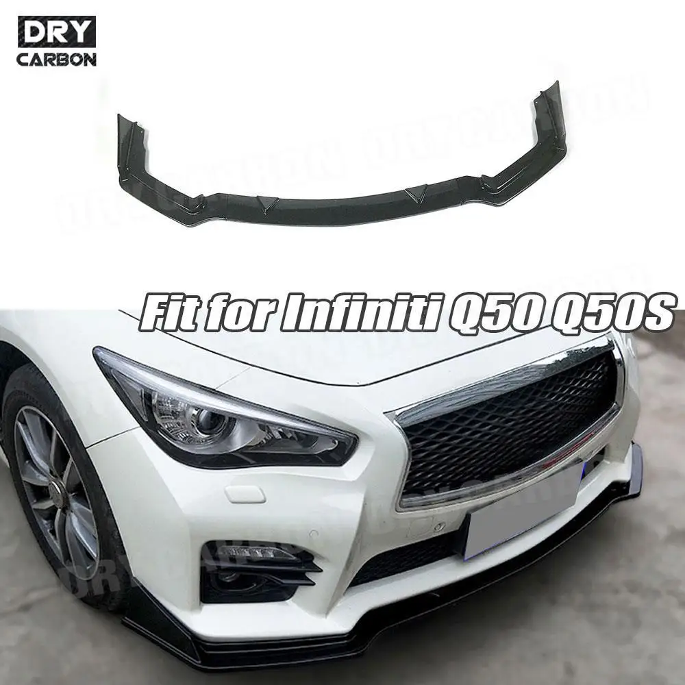 

Black Front Lip Spoiler Splitters Flaps Bodykit For Infiniti Q50 Q50S 2014 2015 2016 2017 Head Bumper Chin Guard Car Accessories