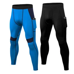 2 Pack Men Compression Pants Workout Running Basketball Compression Tights Gym with Pockets Quick Dry x