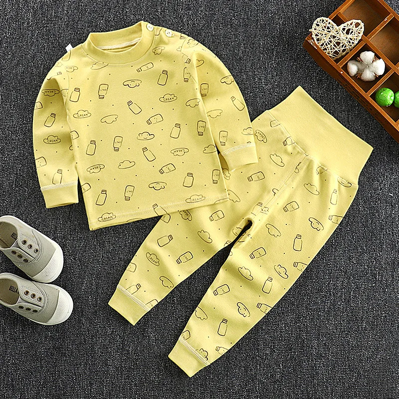 Toddler 2 Piece Sets Spring Autumn Baby Girl Boy Clothes Casual Cotton Cartoon Cute Tops+Pants Boutique Kids Clothing BC2292