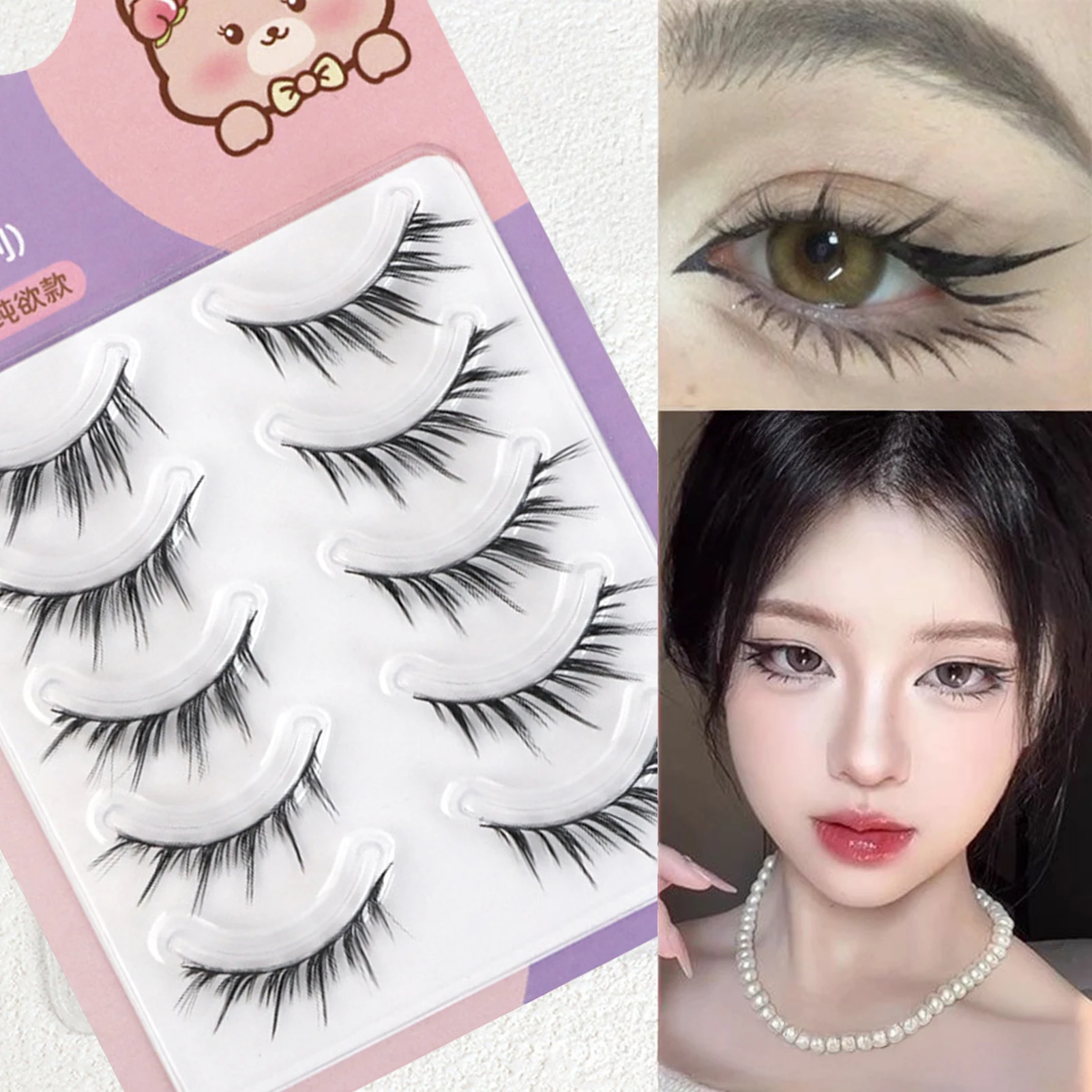 Fox- style False Eyelashes 13mm Look Fluffy individual fake Eyelashes daily Spiky Wispy Thick lash makeup Wedding accessories