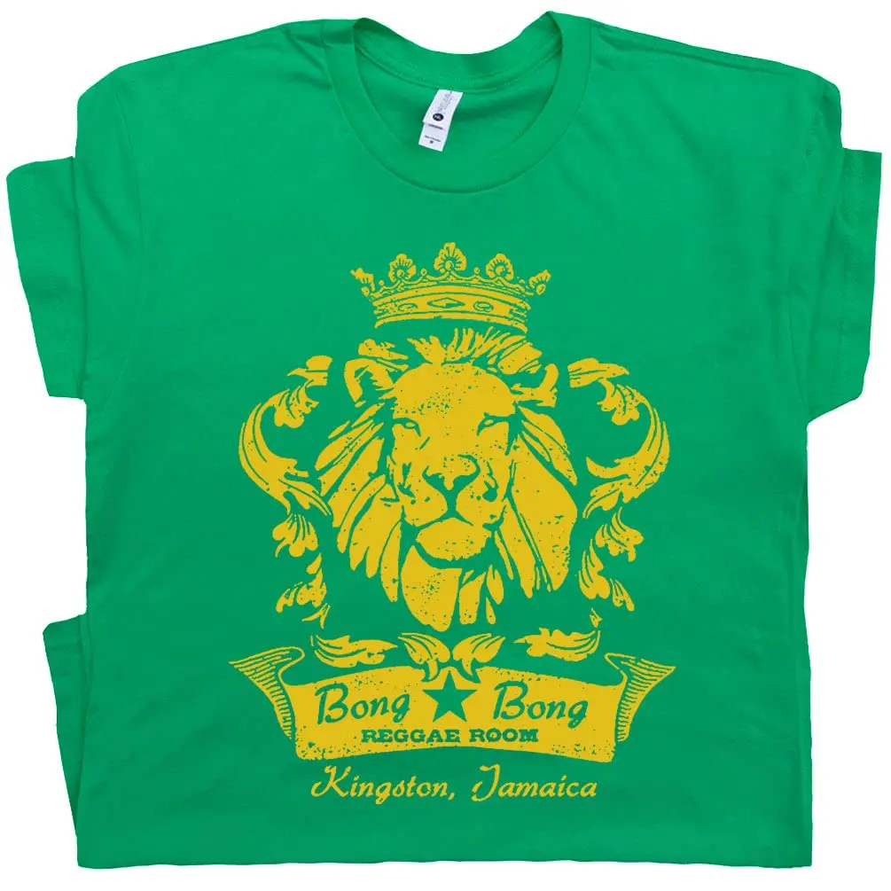 Reggae Bar T Shirt Vintage  Tshirt for Mens Womens Cool Lion Graphic Tee Famous Rasta Music Jah Dive Pub Jamaica