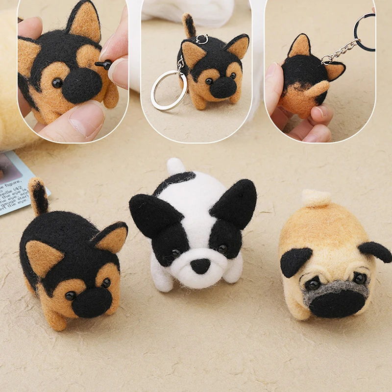 1 セット DIY ギフトニードルフェルトツール犬ウールニードルフェルトキット未完成猫手作りウールフェルト材料パッケージ人形おもちゃ