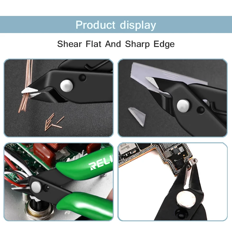 RELIFE RL-113 High Precision Diagonal Cutter with Sharp Jaws for Neat Cutting Non-slip Durable Phone Repair Wire Cutting Tool