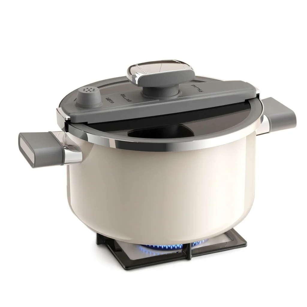 Enamel Pressure Cooker Large Capacity Stew Pot Home Cooking Stockpot for Gas and Induction Stovetop