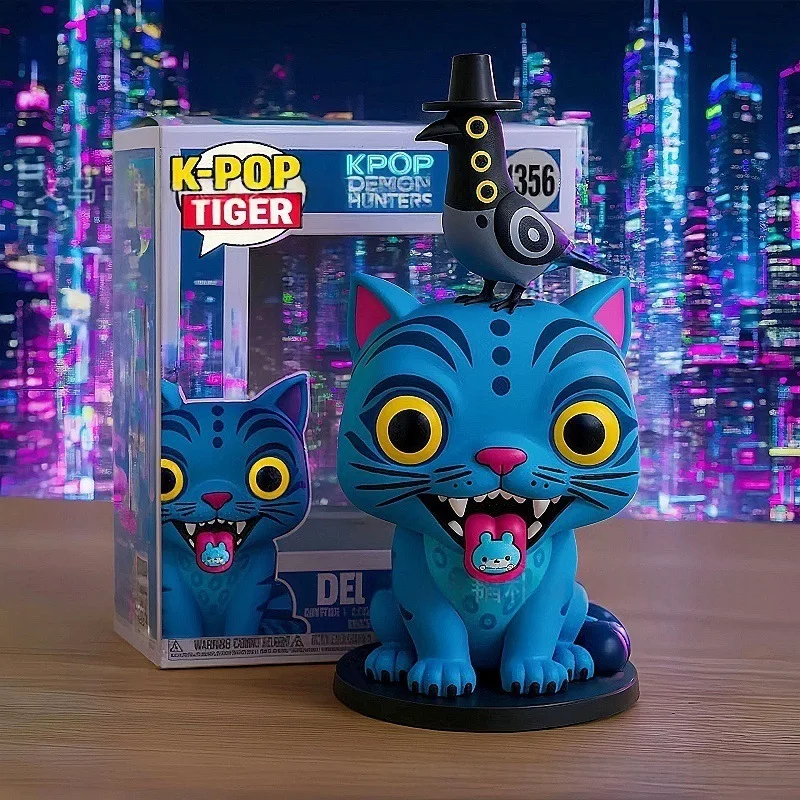 K-pop Devil Hunter Derpy Tiger POP! شخصية من الفينيل، لعبة مجسمة قابلة للجمع من Huntrix Anime، هدية شخصية كرتونية لطيفة للمعجبين