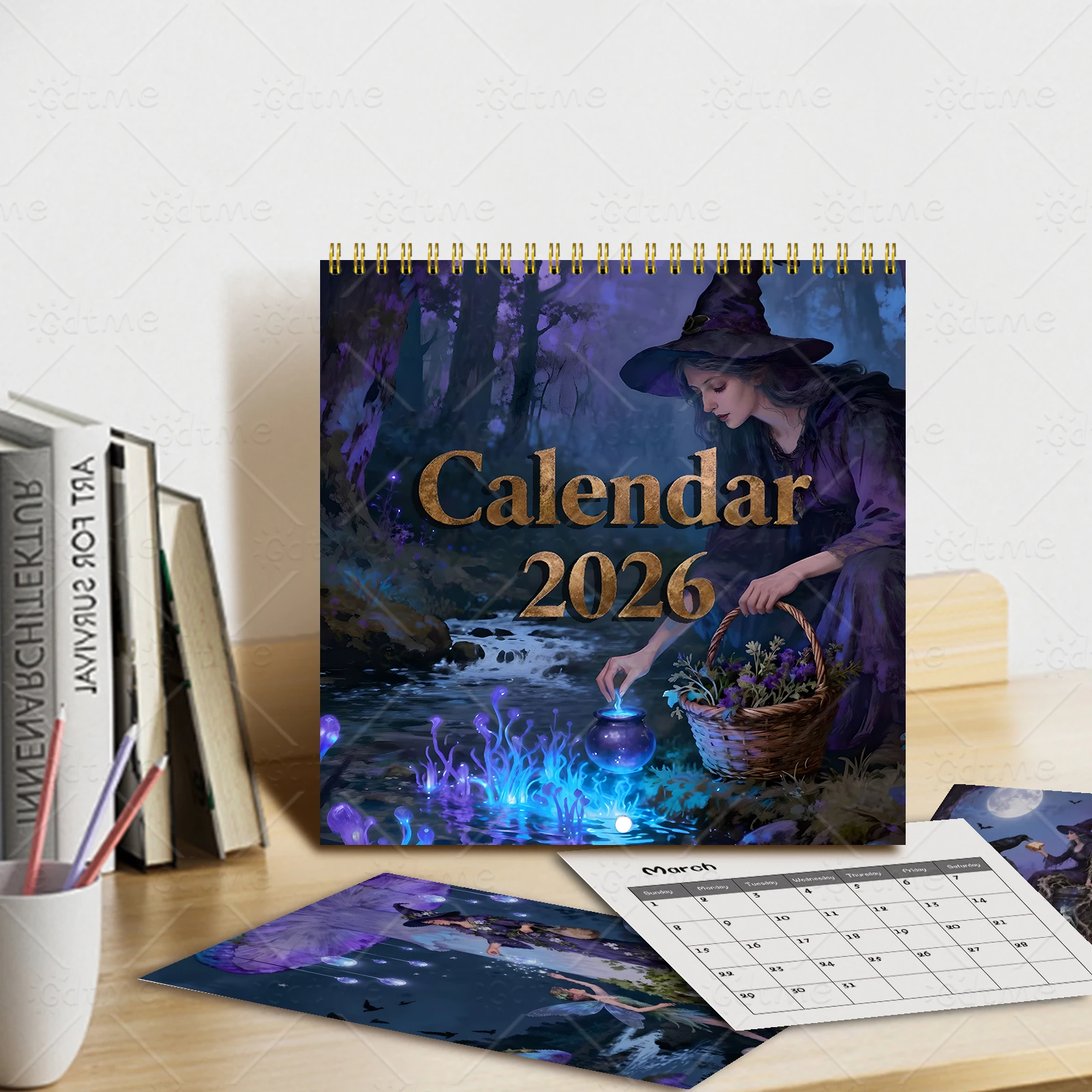 

1PC 2026 Witch-Themed Calendar, Suitable for Checking Dates, Everyday Decoration, and A Great Gift for Friends and Family ﻿