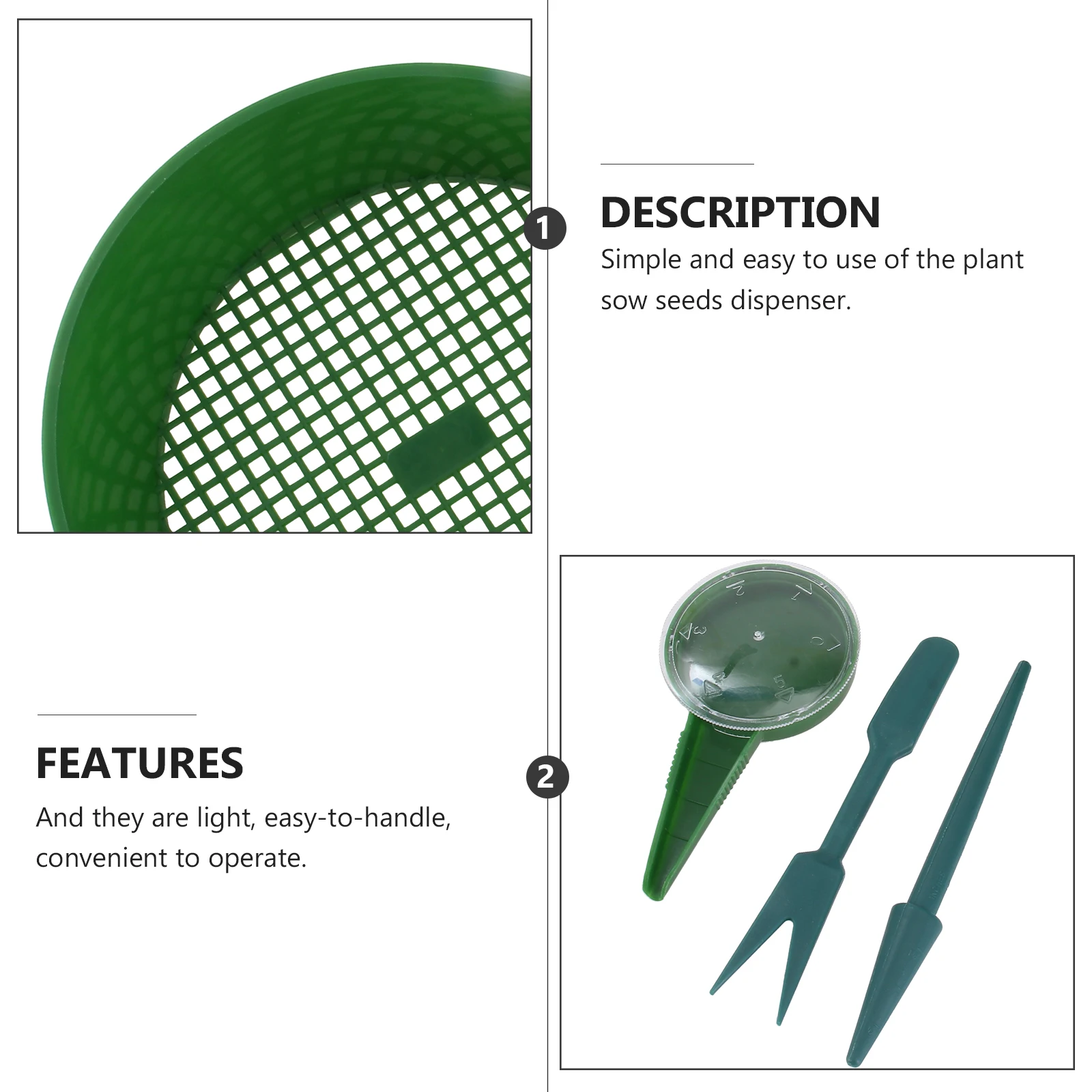 

1Set Sow Dispenser Ergonomic Handle Planting Tool Garden Seeder Transplanter Plastic Dibber Gardening Germination Tool