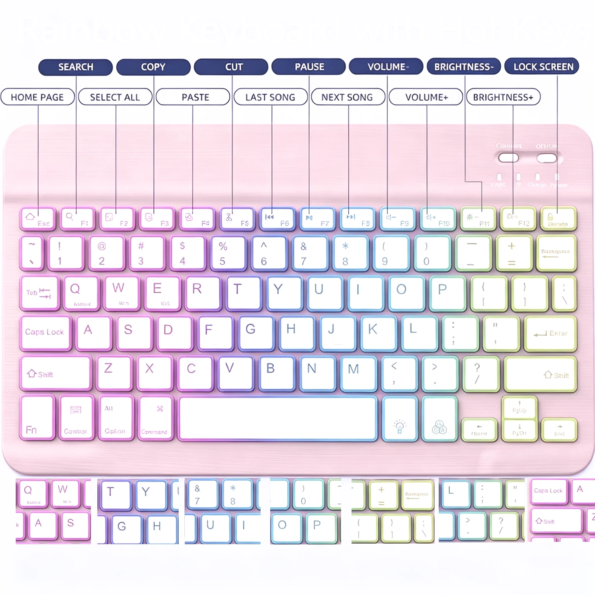Rotate Case Keyboard with Mouse for iPad 11th Generation A16 11.0 inch 2025 for iPad 10th 10.9 2022 Detachable Wireless Pen Slot view 3