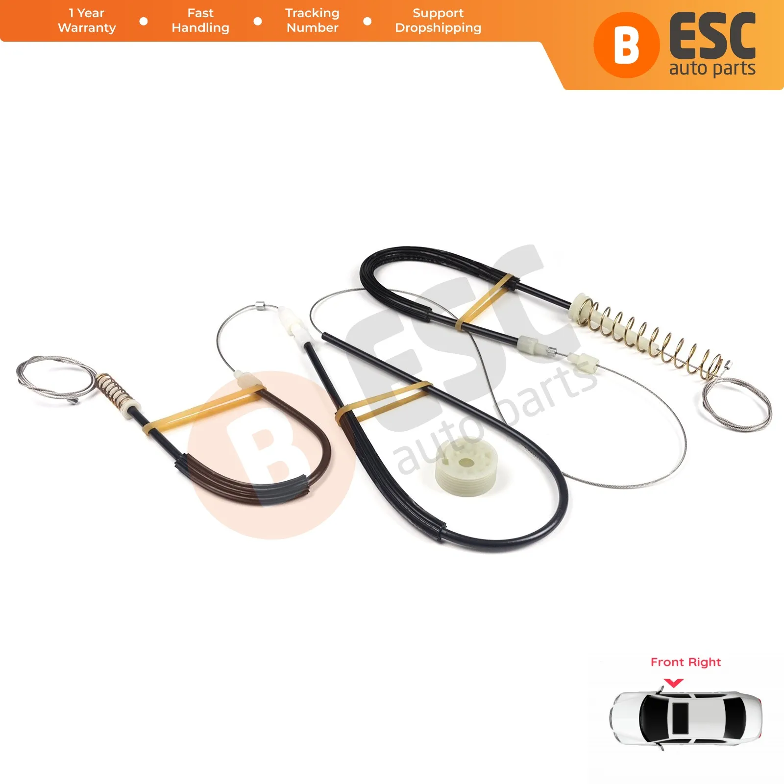 

ESC Auto Parts EWR5173 Window Regulator Repair Set Front Right Door 1Q0837462 for VW EOS CC Cabriolet 2006-2015 Ship From Turkey