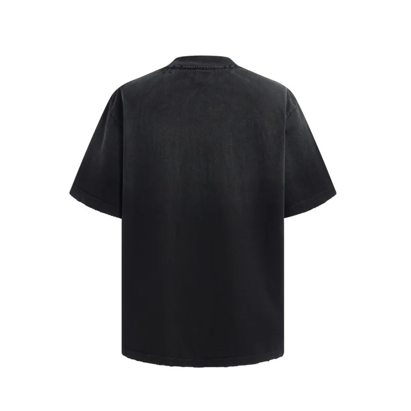 HKSH American Letter Print Short-sleeve T-shirt For Men Trendy High Street Y2K Dark Casual Spray-Painted Distressed Tees HK27566