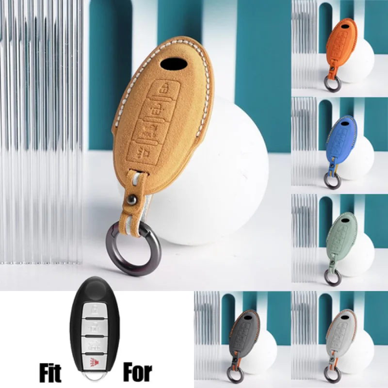 

A+ Suede Leather Car Key Case Cover For Infiniti Q50 Q60 QX50 QX60 QX70 Q70L EX35