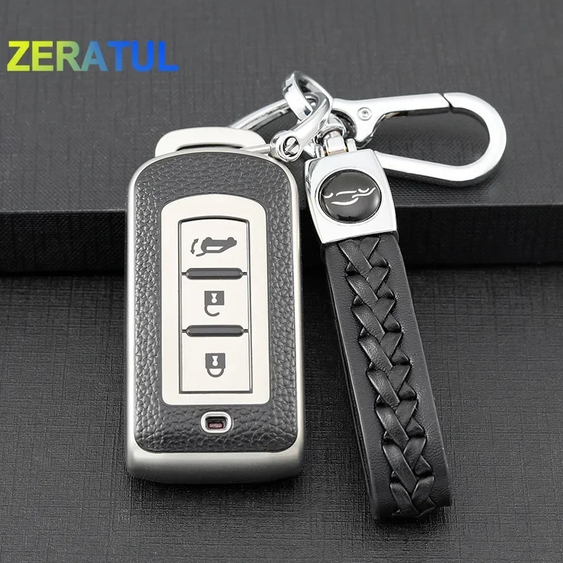 TPU Leahter Car Smart Key Case Cover for Mitsubishi Pajero 3 Outlander III 2013 - 2019 ASX 2020 Shell Holder Protector